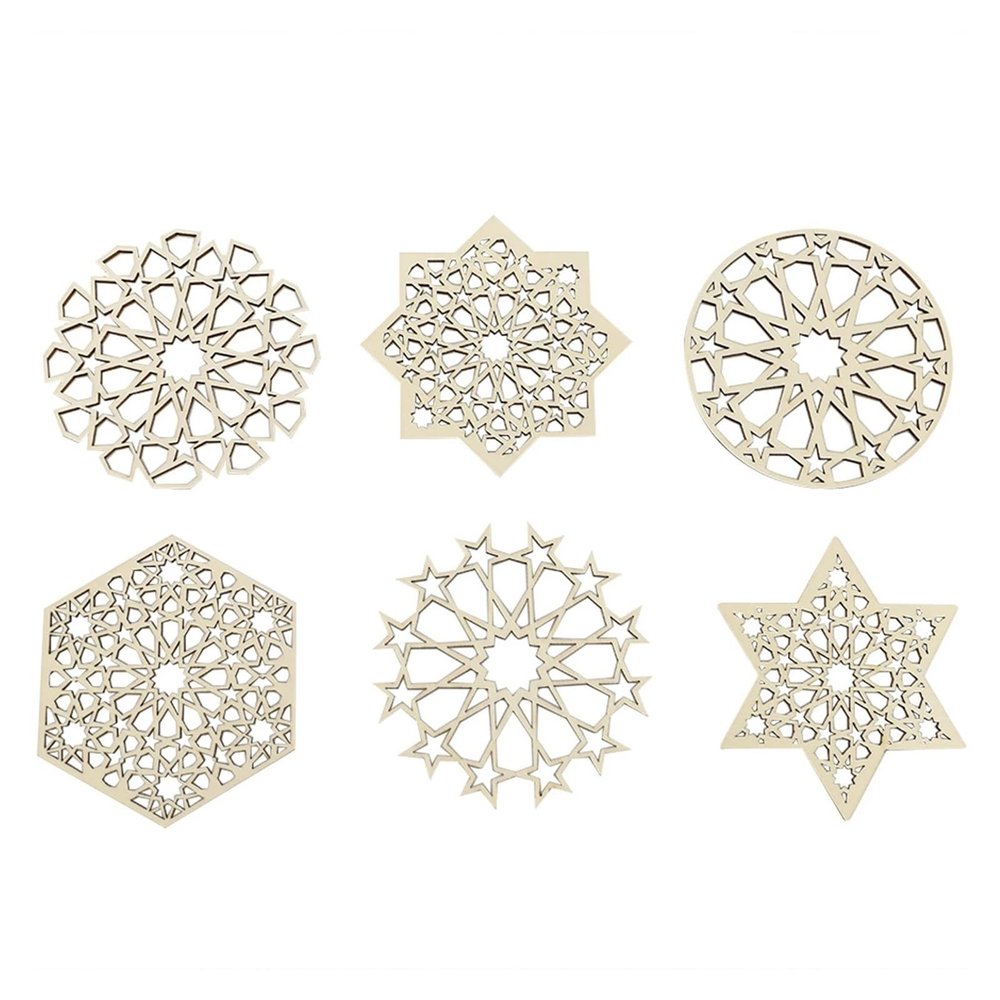 6-Piece Star Pattern Coasters, Heat-Resistant and Non-Slip