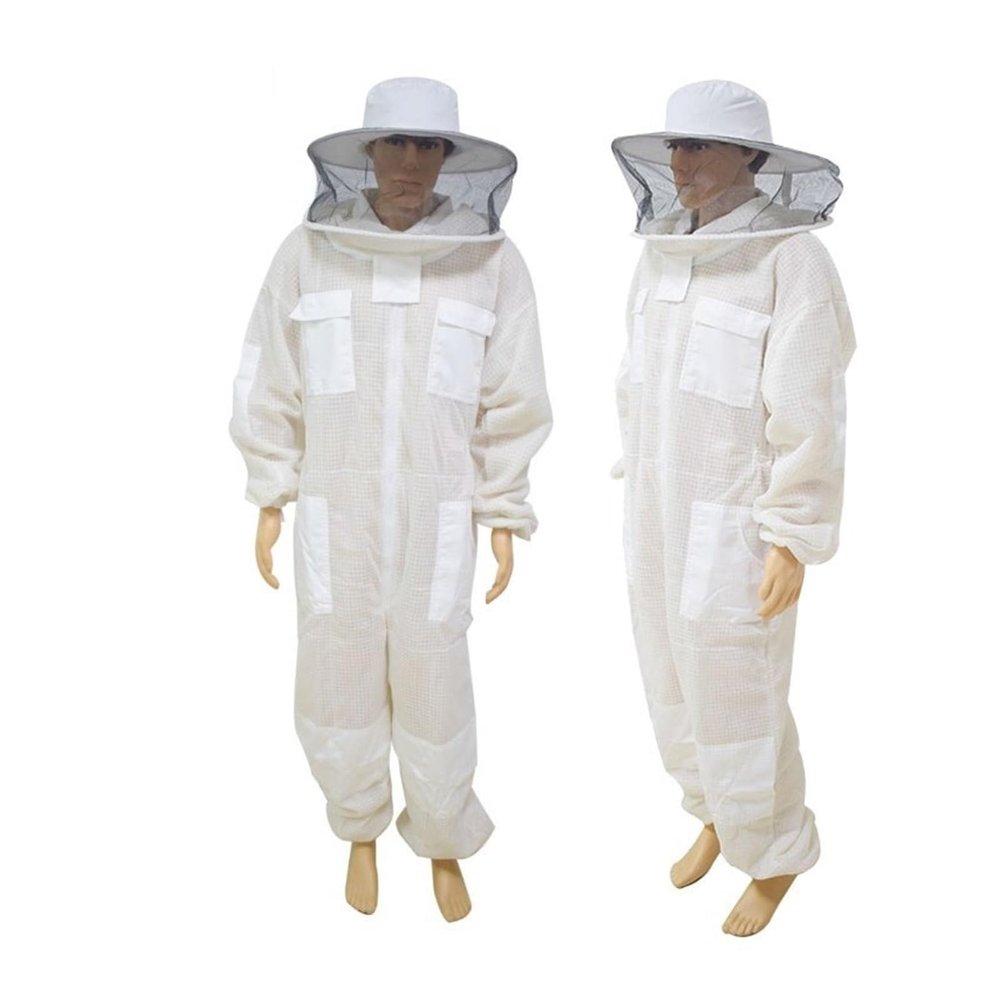 Breathable Beekeeping Bee Suit with Round Veil, Professional Bee Protection (XXX-Large)
