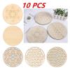 10-Piece Wooden Flower of Life Coaster Set, Style 03 view 2