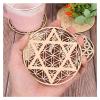10-Piece Wooden Flower of Life Coaster Set, Style 03 view 3