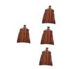 PRETYZOOM 4-Piece Broom Brush Heads, Industrial Outdoor Broom Heads, Palm Fiber, Brown view 1