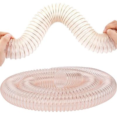 ZYXQQJ Transparent PU Dust Collection Hose, 1.5 mm, Spiral Flex Hose, 8 m/26.2 ft, 125 mm/4.92 in