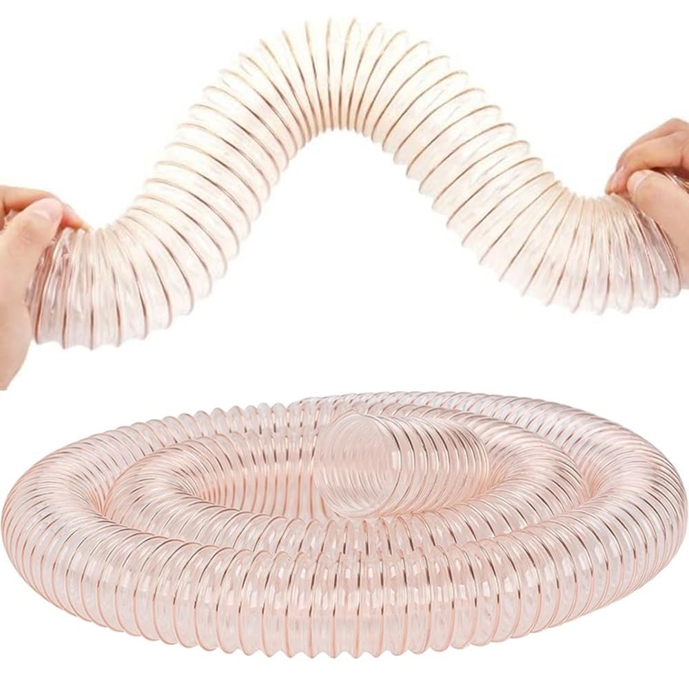 ZYXQQJ Transparent PU Dust Collection Hose, 1.5 mm, Spiral Flex Hose, 8 m/26.2 ft, 125 mm/4.92 in