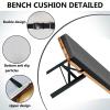 VEAI Indoor/Outdoor Bench Cushion, Black, 90 x 35 x 5 cm view 4