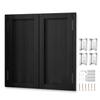 Half-Height Saloon Swing Doors, Solid Wood, Black, W144 × H90 cm view 1