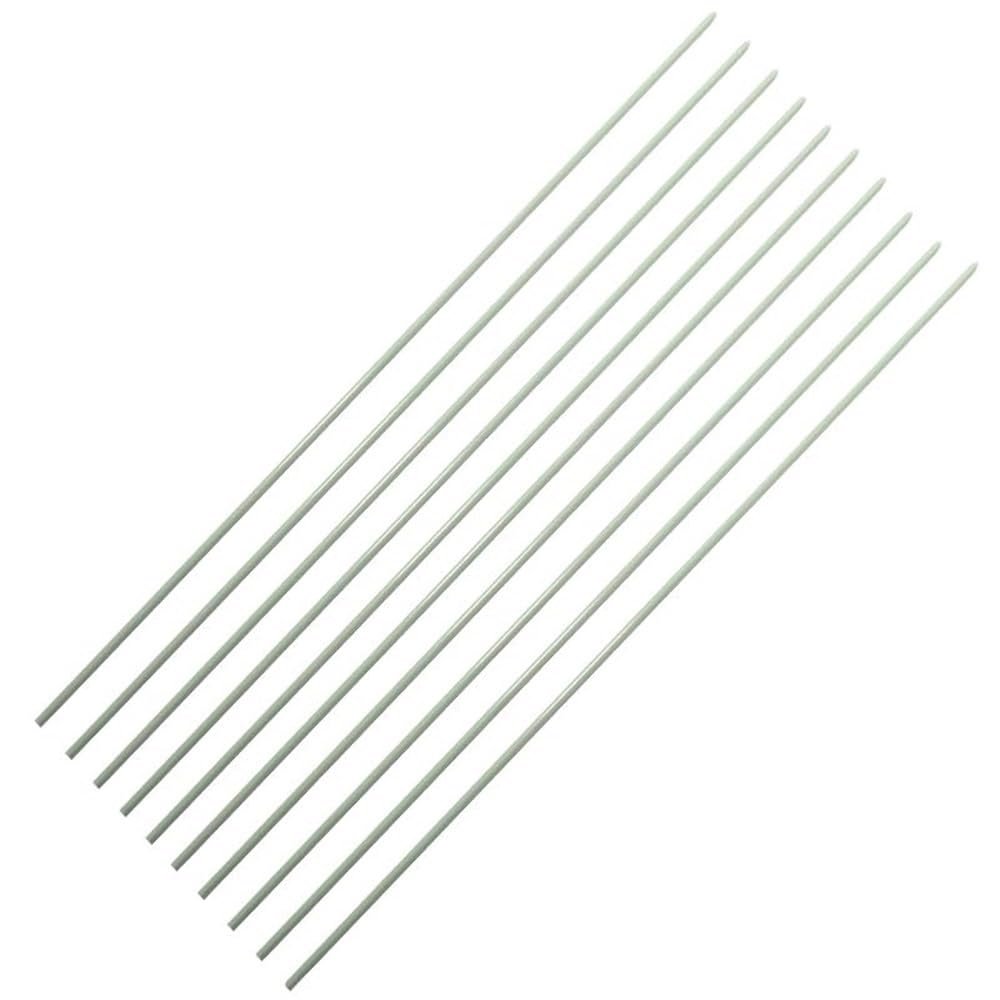 10 Fiberglass Rods, 100 cm, White Solid Rods (0.8–13 mm Diameter) for Shed Supports and Crafts (8.5 mm × 100 cm)