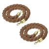 Coffee Velvet Stanchion Rope with Hooks, 5 ft view 1