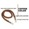 Coffee Velvet Stanchion Rope with Hooks, 5 ft view 2