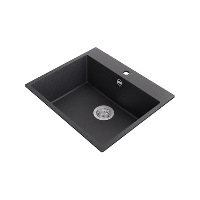 STONESTYLE Granite Sink 58 x 50 cm for 60 cm Base Cabinet | 1-Bowl Amber 60 | Graphite