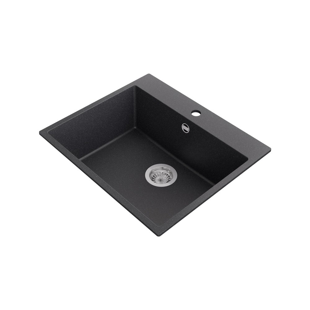 STONESTYLE Granite Sink 58 x 50 cm for 60 cm Base Cabinet | 1-Bowl Amber 60 | Graphite