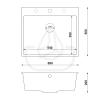 STONESTYLE Granite Sink 58 x 50 cm for 60 cm Base Cabinet | 1-Bowl Amber 60 | Graphite view 4