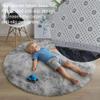 Round Shaggy Area Rug for Bedroom, Off-White, 160 cm view 2