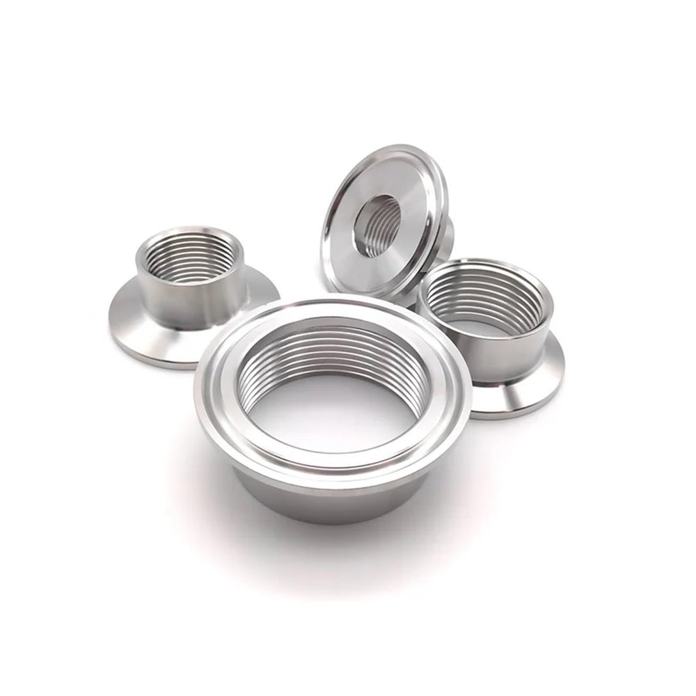 GUYTRM 304 Stainless Steel Sanitary Pipe Fitting Adapter, BSPT Female Thread, 3/4 in Ferrule, 50.5 mm