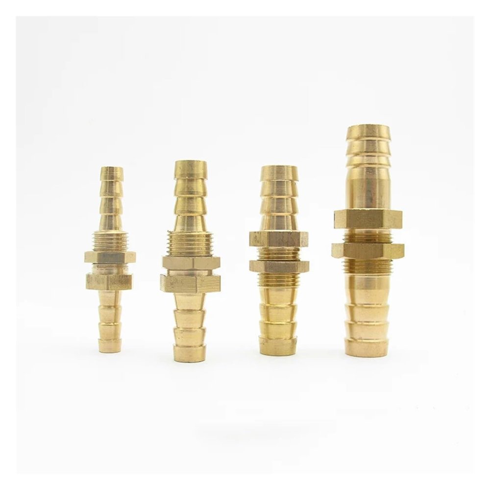GUYTRM 4mm 6mm 8mm 10mm 12mm 14mm 16mm 19mm 25mm Brass Hose Barb Bulkhead Fitting Adapter, lingli (6mm-4mm)