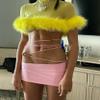 Jhdwu 2 m/5 m/10 m Marabou Feather Trim (810 cm), Turkey Feathers for Sewing, Clothing Decoration and DIY Crafts view 3