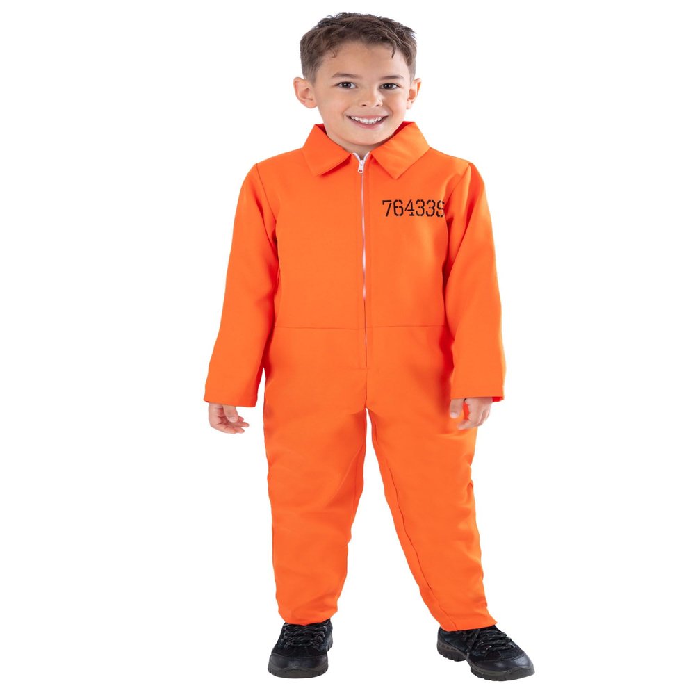 Smiffys Escaped Prisoner Costume, Orange