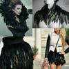 2 m Black Rooster Tail Feather Trim, 10–12 in Pheasant Feather Fringe Band for Dancewear and Carnival Costumes view 3