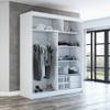 A&J MöbelLand Colin Sliding-Door Wardrobe 160 cm with Mirror, 6 Shelves & 1 Clothes Rail (Black/Black/Sonoma) view 2