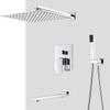 Concealed Shower System Set with Chrome-Plated Brass Shower Mixer, Hand Shower and 10-Inch Rain Showerhead view 1