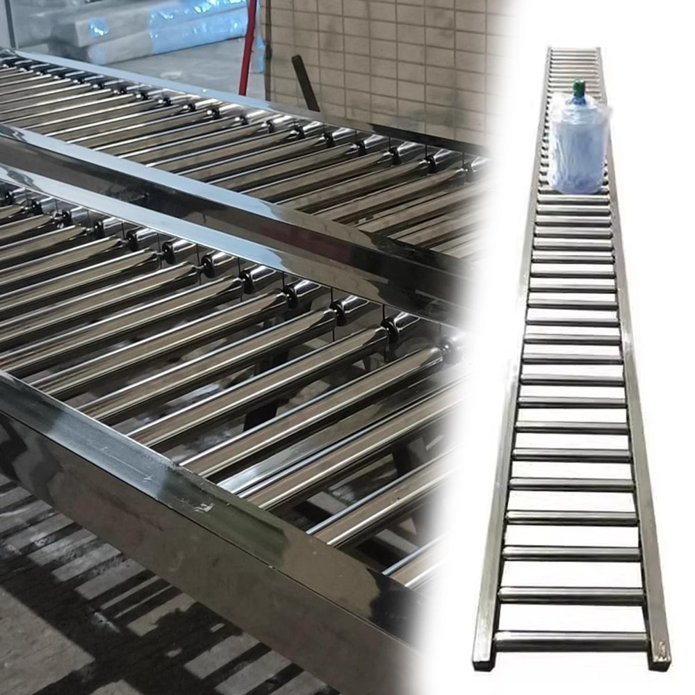 40 cm-Wide Heavy-Duty Roller Conveyor, Adjustable 2–20 ft Length