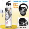 siphylline Winter Animal Fox Snow BPA-Free Leakproof Kids' Water Bottle with Handle view 2