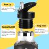 siphylline Winter Animal Fox Snow BPA-Free Leakproof Kids' Water Bottle with Handle view 3