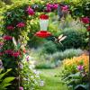 Hanging Bird Feeder with Perches, Clear Hummingbird and Wild Bird Feeder view 3