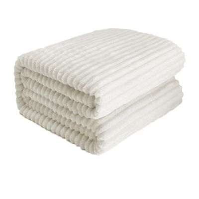Soft, Thick Fleece Throw Blanket for Sofa, Bed & Home, White