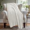 Soft, Thick Fleece Throw Blanket for Sofa, Bed & Home, White view 3