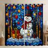 Manfei Winter Snowman Window Curtains, 2 Panels, Medium view 1