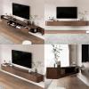 XDXINY Floating TV Media Console, Wall-Mounted TV Cabinet with Drawers, Brown B + LED, 220 x 20 x 30 cm view 3