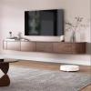 XDXINY Floating TV Media Console, Wall-Mounted TV Cabinet with Drawers, Brown B + LED, 220 x 20 x 30 cm view 4