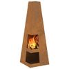 INLIFE Fire Pit Brown 35 x 35 x 100 cm Weather-Resistant Steel, Home & Garden, Fireplaces, Brown, 10.2 kg, 858947 view 2