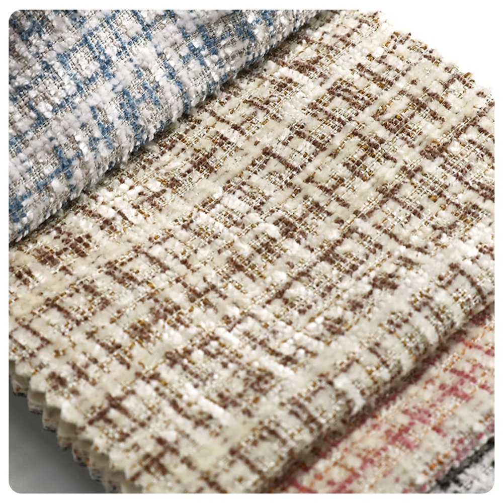 Plaid Tweed Fabric by the Yard for Clothing and Crafts