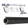 Xyrona Sliding Track Hardware Kit for Glass Cabinet Doors, Nylon Rollers, Black, 3.2 m/126 in view 1