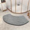 Curved Bath Mat, Thick Absorbent Shower Mat, Light Gray view 2