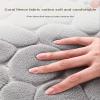 Curved Bath Mat, Thick Absorbent Shower Mat, Light Gray view 4