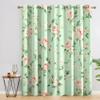 zcwl Mint Green Rose Blackout Curtains with Grommets, 2-Piece Set, 300 x 140 cm view 2