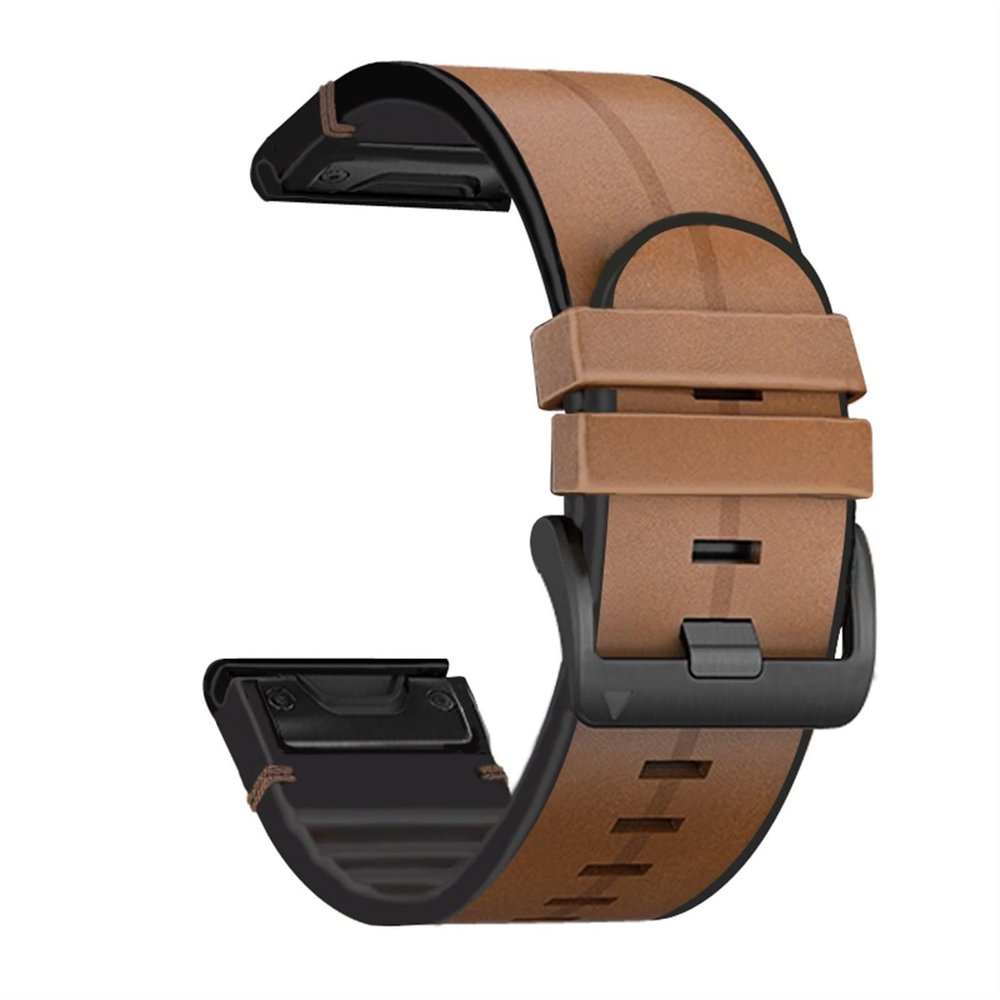 Watch Band for Fenix 7, 7X, 6X Pro, 5X, 5 Plus, 3, 935, 945 and S60, Genuine Leather Silicone 22/26 mm Strap