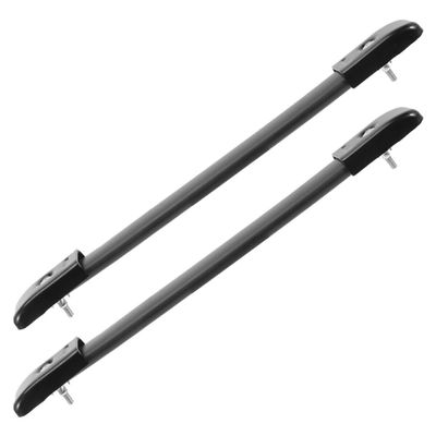 2-Piece Black Rubber Handle Set with Metal End Caps for Speaker Cabinets