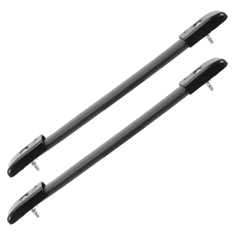 2-Piece Black Rubber Handle Set with Metal End Caps for Speaker Cabinets
