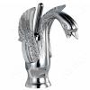 AAureolo Modern Silver Swan-Shaped Bathroom Faucet, Single-Handle, One-Hole view 1