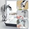AAureolo Modern Silver Swan-Shaped Bathroom Faucet, Single-Handle, One-Hole view 4