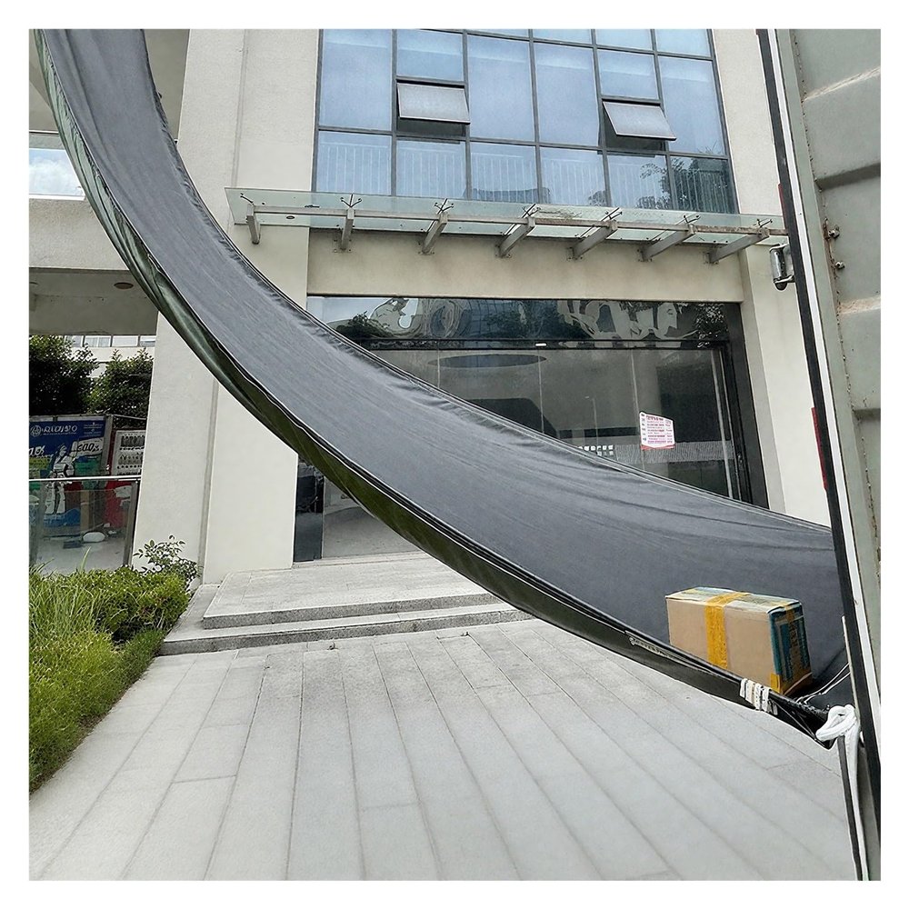 High-Performance Canvas Chute for Cargo Loading and Unloading, Black, 23 x 1.5 m