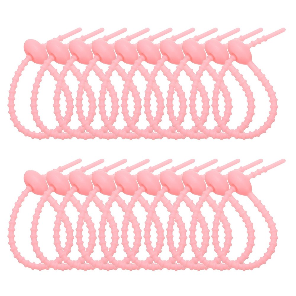 PATIKIL Silicone Cable Ties, 6 in, Pink, 20 Pack