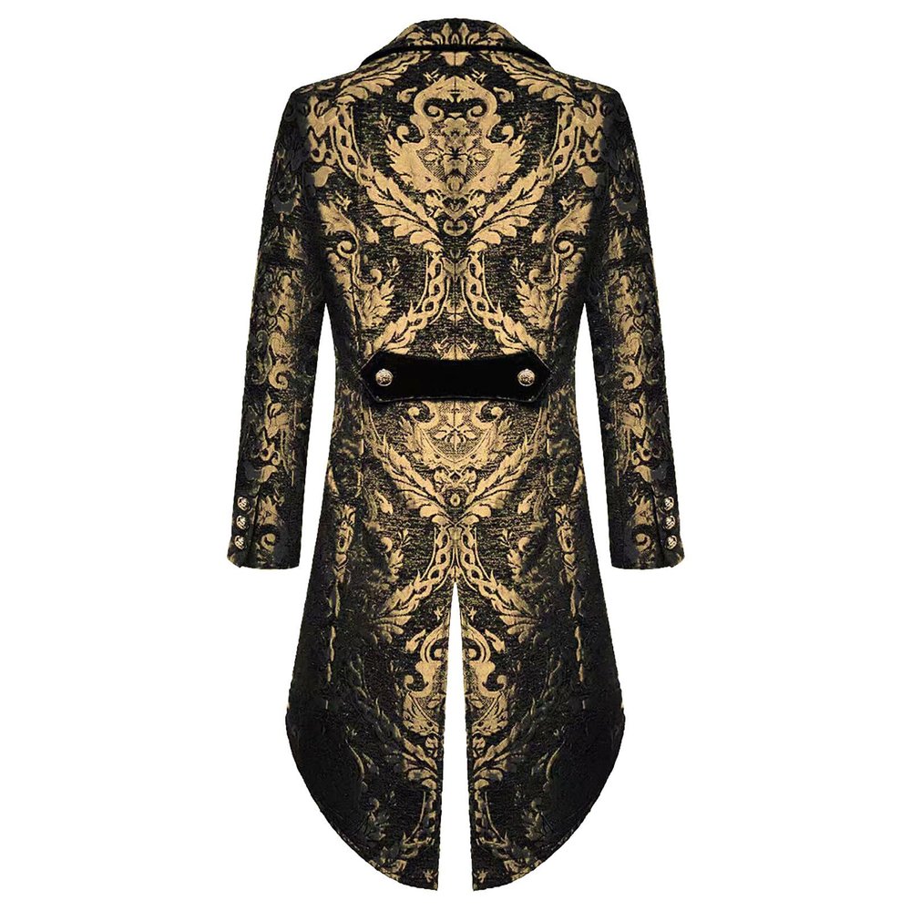LOSSLO Men's Gold Steampunk Tailcoat – Victorian Renaissance Costume Coat