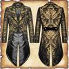 LOSSLO Men's Gold Steampunk Tailcoat – Victorian Renaissance Costume Coat view 4
