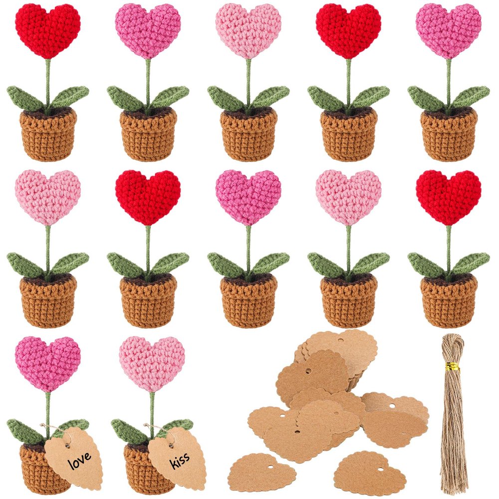Hotop 62-Piece Crocheted Heart Gift Set for Valentine's Day