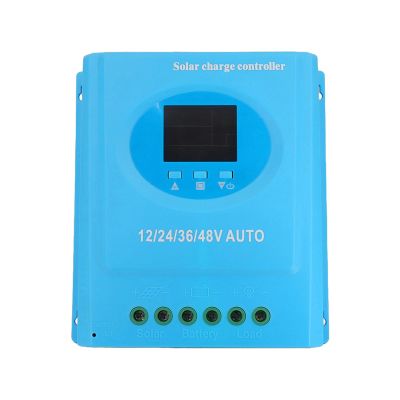 150A MPPT Solar Charge Controller, 12V/24V/36V/48V, Automatic Voltage Adaptation, Backlit LCD Display, Blue