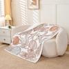 Homewish Ocean-Themed Throw Blanket 229 x 229 cm with Starfish, Shells, Coral and Fish, Brown Orange Gray Fleece Blanket for Boys, Girls, Adults and Teens view 2